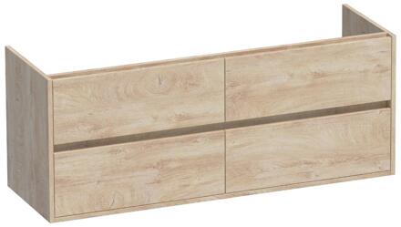 Brauer Adore - Onderkast - 140 cm - met 4 Softclose Lades Greeploos en 2 Sifon Uitsparingen - Forest Wheat