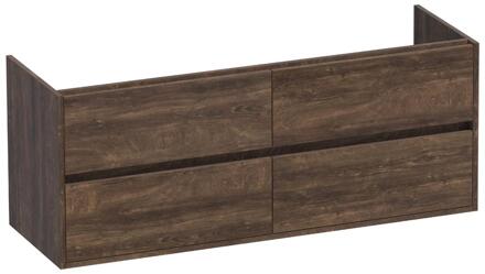 Brauer Adore - Onderkast - 140 cm - met 4 Softclose Lades Greeploos en 2 Sifon Uitsparingen - Grove