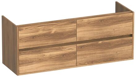 Brauer Adore - Onderkast - 140 cm - met 4 Softclose Lades Greeploos en 2 Sifon Uitsparingen - Honey