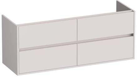 Brauer Adore - Onderkast - 140 cm - met 4 Softclose Lades Greeploos en 2 Sifon Uitsparingen - Mat Zand