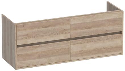 Brauer Adore - Onderkast - 140 cm - met 4 Softclose Lades Greeploos en 2 Sifon Uitsparingen - Sunlit