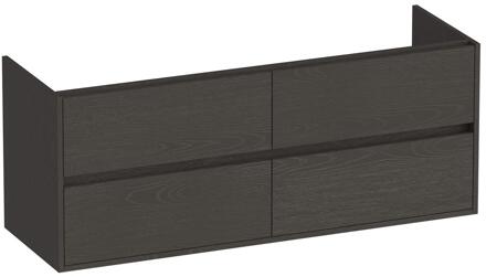 Brauer Adore - Onderkast - 140 cm - met 4 Softclose Lades Greeploos en 2 Sifon Uitsparingen - Timber Anthracite