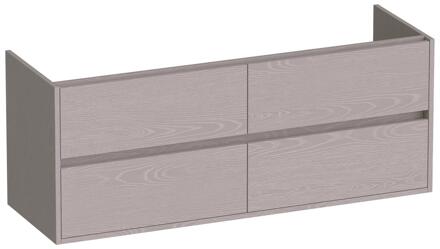 Brauer Adore - Onderkast - 140 cm - met 4 Softclose Lades Greeploos en 2 Sifon Uitsparingen - Timber Greige