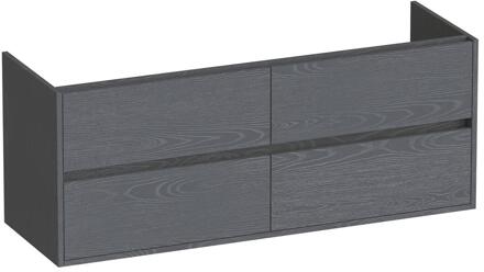 Brauer Adore - Onderkast - 140 cm - met 4 Softclose Lades Greeploos en 2 Sifon Uitsparingen - Timber Grey