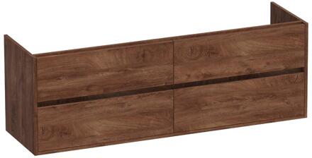 Brauer Adore - Onderkast - 160 cm - met 4 Softclose Lades Greeploos en 2 Sifon Uitsparingen - Forest Cacao