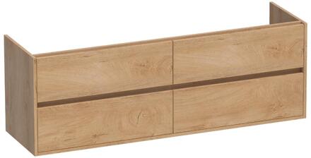 Brauer Adore - Onderkast - 160 cm - met 4 Softclose Lades Greeploos en 2 Sifon Uitsparingen - Forest Tan