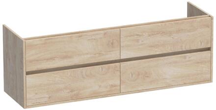 Brauer Adore - Onderkast - 160 cm - met 4 Softclose Lades Greeploos en 2 Sifon Uitsparingen - Forest Wheat