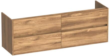 Brauer Adore - Onderkast - 160 cm - met 4 Softclose Lades Greeploos en 2 Sifon Uitsparingen - Honey