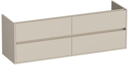 Brauer Adore - Onderkast - 160 cm - met 4 Softclose Lades Greeploos en 2 Sifon Uitsparingen - Mat Beige