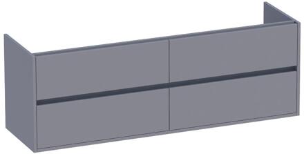 Brauer Adore - Onderkast - 160 cm - met 4 Softclose Lades Greeploos en 2 Sifon Uitsparingen - Mat Grijs