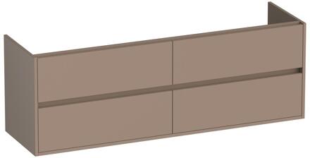 Brauer Adore - Onderkast - 160 cm - met 4 Softclose Lades Greeploos en 2 Sifon Uitsparingen - Mat Mokka