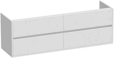 Brauer Adore - Onderkast - 160 cm - met 4 Softclose Lades Greeploos en 2 Sifon Uitsparingen - Mat Wit