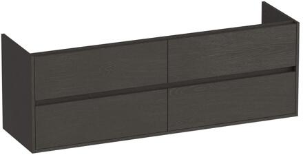 Brauer Adore - Onderkast - 160 cm - met 4 Softclose Lades Greeploos en 2 Sifon Uitsparingen - Timber Anthracite
