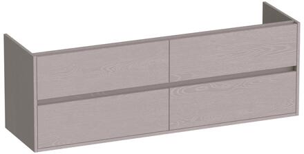 Brauer Adore - Onderkast - 160 cm - met 4 Softclose Lades Greeploos en 2 Sifon Uitsparingen - Timber Greige