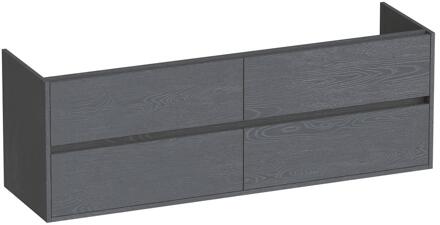 Brauer Adore - Onderkast - 160 cm - met 4 Softclose Lades Greeploos en 2 Sifon Uitsparingen - Timber Grey