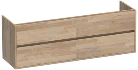 Brauer Adore - Onderkast - 160 cm - met 4 Softclose Lades Greeploos en 2 Sifon Uitsparingen - Vingerlas Eiken Grijs