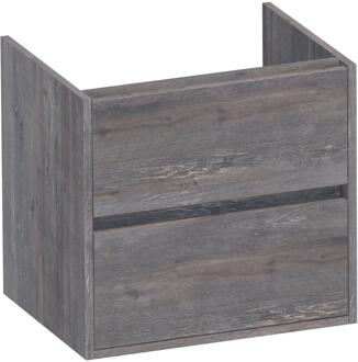 Brauer Adore - Onderkast - 60 cm - met 2 Softclose Lades Greeploos en 1 Sifon Uitsparing - Driftwood