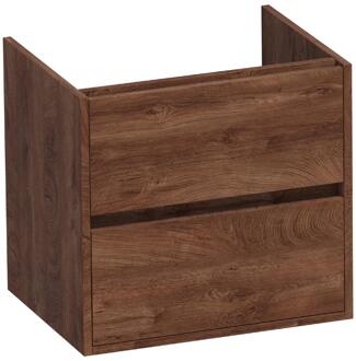 Brauer Adore - Onderkast - 60 cm - met 2 Softclose Lades Greeploos en 1 Sifon Uitsparing - Forest Cacao