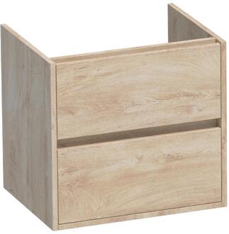 Brauer Adore - Onderkast - 60 cm - met 2 Softclose Lades Greeploos en 1 Sifon Uitsparing - Forest Wheat