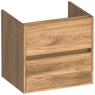 Brauer Adore - Onderkast - 60 cm - met 2 Softclose Lades Greeploos en 1 Sifon Uitsparing - Honey