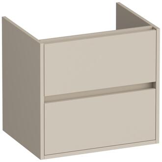 Brauer Adore - Onderkast - 60 cm - met 2 Softclose Lades Greeploos en 1 Sifon Uitsparing - Mat Beige