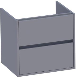 Brauer Adore - Onderkast - 60 cm - met 2 Softclose Lades Greeploos en 1 Sifon Uitsparing - Mat Grijs