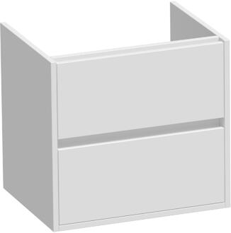 Brauer Adore - Onderkast - 60 cm - met 2 Softclose Lades Greeploos en 1 Sifon Uitsparing - Mat Wit