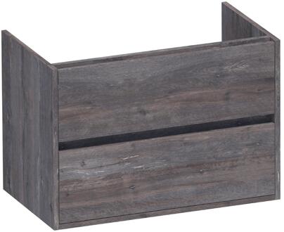Brauer Adore - Onderkast - 80 cm - met 2 Softclose Lades Greeploos en 1 Sifon Uitsparing - Driftwood