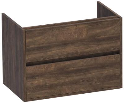 Brauer Adore - Onderkast - 80 cm - met 2 Softclose Lades Greeploos en 1 Sifon Uitsparing - Grove