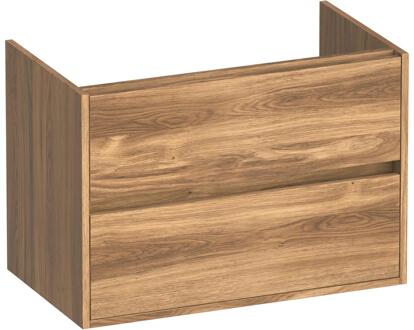 Brauer Adore - Onderkast - 80 cm - met 2 Softclose Lades Greeploos en 1 Sifon Uitsparing - Honey