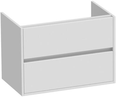 Brauer Adore - Onderkast - 80 cm - met 2 Softclose Lades Greeploos en 1 Sifon Uitsparing - Hoogglans Wit