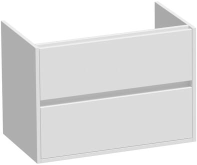 Brauer Adore - Onderkast - 80 cm - met 2 Softclose Lades Greeploos en 1 Sifon Uitsparing - Mat Wit