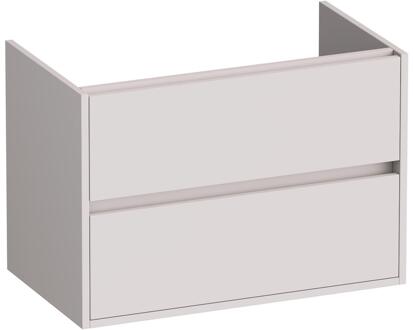 Brauer Adore - Onderkast - 80 cm - met 2 Softclose Lades Greeploos en 1 Sifon Uitsparing - Mat Zand