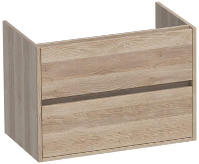 Brauer Adore - Onderkast - 80 cm - met 2 Softclose Lades Greeploos en 1 Sifon Uitsparing - Sunlit