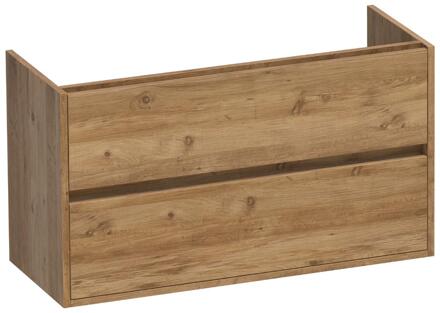 Brauer Adore - Onderkast Ondiep - 100 cm - met 2 Softclose Lades Greeploos en 1 Sifon Uitsparing - Chateau