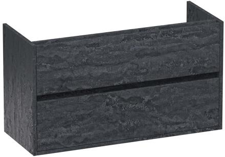 Brauer Adore - Onderkast Ondiep - 100 cm - met 2 Softclose Lades Greeploos en 1 Sifon Uitsparing - Damascus