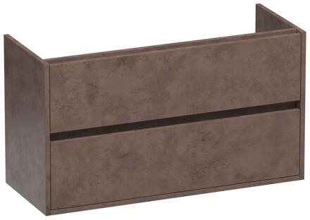 Brauer Adore - Onderkast Ondiep - 100 cm - met 2 Softclose Lades Greeploos en 1 Sifon Uitsparing - Erosion