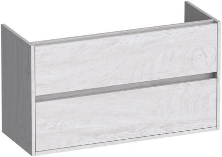 Brauer Adore - Onderkast Ondiep - 100 cm - met 2 Softclose Lades Greeploos en 1 Sifon Uitsparing - Forest Seashell