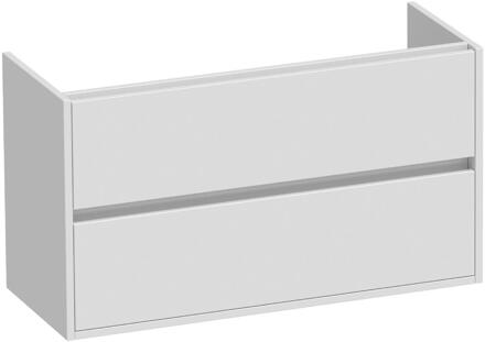 Brauer Adore - Onderkast Ondiep - 100 cm - met 2 Softclose Lades Greeploos en 1 Sifon Uitsparing - Hoogglans Wit