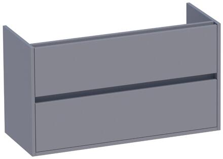 Brauer Adore - Onderkast Ondiep - 100 cm - met 2 Softclose Lades Greeploos en 1 Sifon Uitsparing - Mat Grijs