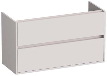 Brauer Adore - Onderkast Ondiep - 100 cm - met 2 Softclose Lades Greeploos en 1 Sifon Uitsparing - Mat Zand