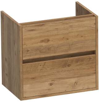 Brauer Adore - Onderkast Ondiep - 60 cm - met 2 Softclose Lades Greeploos en 1 Sifon Uitsparing - Chateau