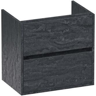 Brauer Adore - Onderkast Ondiep - 60 cm - met 2 Softclose Lades Greeploos en 1 Sifon Uitsparing - Damascus