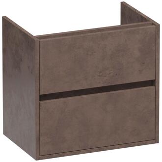 Brauer Adore - Onderkast Ondiep - 60 cm - met 2 Softclose Lades Greeploos en 1 Sifon Uitsparing - Erosion