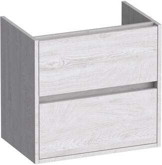 Brauer Adore - Onderkast Ondiep - 60 cm - met 2 Softclose Lades Greeploos en 1 Sifon Uitsparing - Forest Seashell