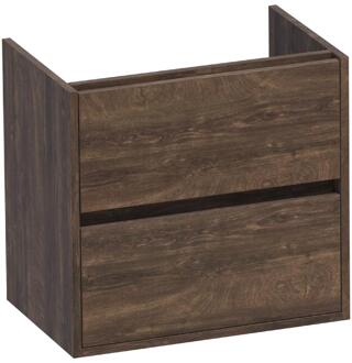 Brauer Adore - Onderkast Ondiep - 60 cm - met 2 Softclose Lades Greeploos en 1 Sifon Uitsparing - Grove