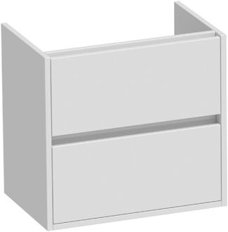 Brauer Adore - Onderkast Ondiep - 60 cm - met 2 Softclose Lades Greeploos en 1 Sifon Uitsparing - Hoogglans Wit