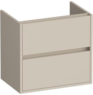 Brauer Adore - Onderkast Ondiep - 60 cm - met 2 Softclose Lades Greeploos en 1 Sifon Uitsparing - Mat Beige