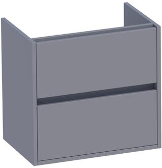 Brauer Adore - Onderkast Ondiep - 60 cm - met 2 Softclose Lades Greeploos en 1 Sifon Uitsparing - Mat Grijs