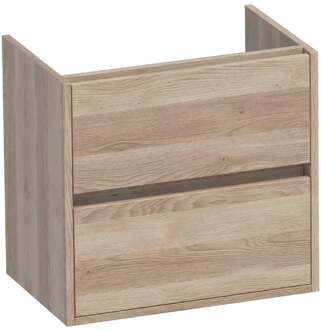 Brauer Adore - Onderkast Ondiep - 60 cm - met 2 Softclose Lades Greeploos en 1 Sifon Uitsparing - Sunlit